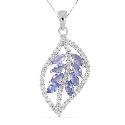 BUY NATURAL CHROME DIOPSIDE LEAF PENDANT IN 925 STERLING SILVER